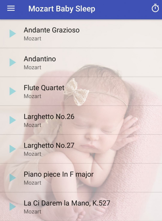 Mozart Baby Sleep programėlė